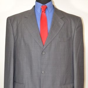 Zandello 48L Sport Coat Blazer Suit Jacket Gray Pl